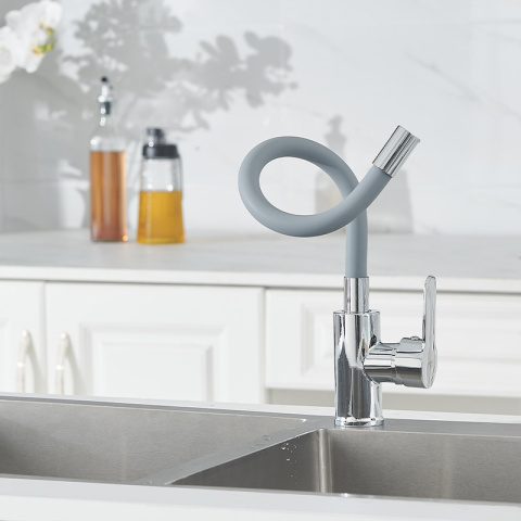 BATERIA KUCHENNA NABLATOWA DAX SZARA PODSTAWA CHROM