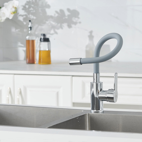 BATERIA KUCHENNA NABLATOWA DAX SZARA PODSTAWA CHROM