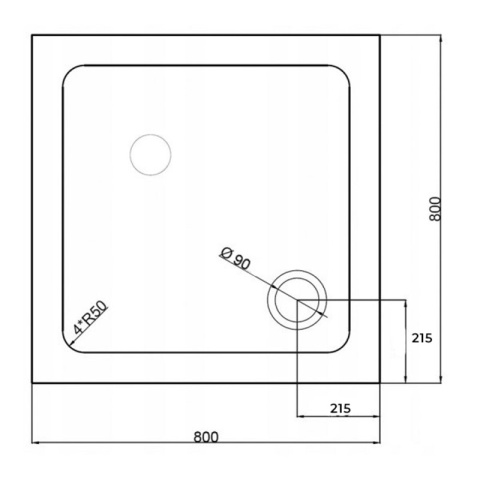 BRODZIK PRYSZNICOWY KAMIENNY KWADRATOWY SLIM SILK BIAŁY 80x80 CM