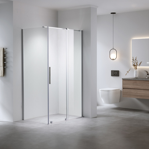 KABINA PRYSZNICOWA PROSTOKĄTNA ASTRA-CH-A-110+B90+E CHROM 110X90 CM 8 MM