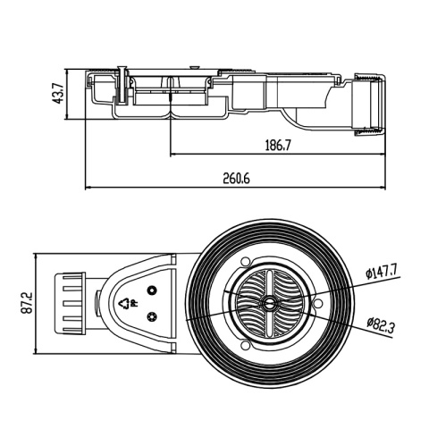 SYFON BRODZIKOWY ODPŁYW KANALIZACYJNY ODPŁYW SLIM D04 DO JUKO, DEKO, RIKO, MIKO, ALBA