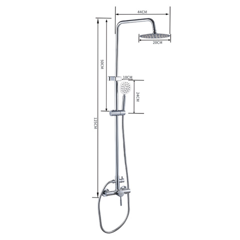 BATERIA PRYSZNICOWA ŁAZIENKOWA ŚCIENNA ZESTAW Z DESZCZOWNICĄ MILTON CHROM