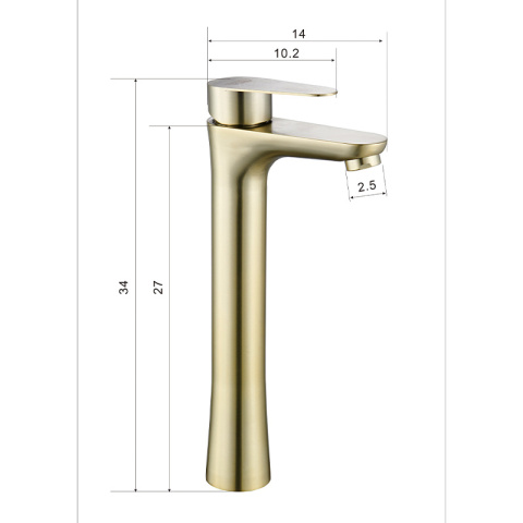 BATERIA UMYWALKOWA ŁAZIENKOWA AKRON-H ZŁOTA SZCZOTKOWANA