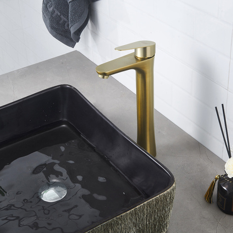 BATERIA UMYWALKOWA ŁAZIENKOWA AKRON-H ZŁOTA SZCZOTKOWANA