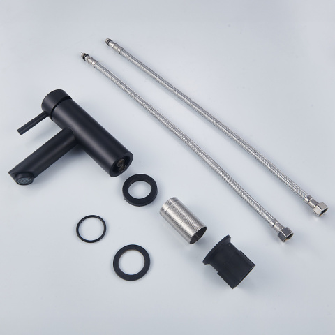 BATERIA UMYWALKOWA ŁAZIENKOWA STOJĄCA NISKA NABLATOWA KRAN ARLEY-BL CZARNA