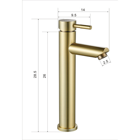 BATERIA UMYWALKOWA ŁAZIENKOWA ARLEY-H ZŁOTA SZCZOTKOWANA