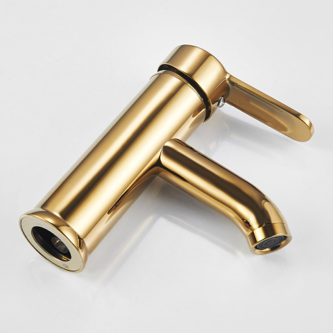 BATERIA UMYWALKOWA ŁAZIENKOWA NISKA NABLATOWA STOJĄCA KRAN CUBA-GL ZŁOTA