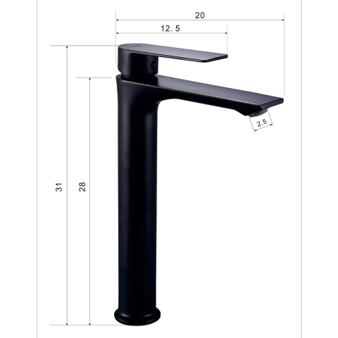 BATERIA UMYWALKOWA ŁAZIENKOWA FARGO-H CZARNA