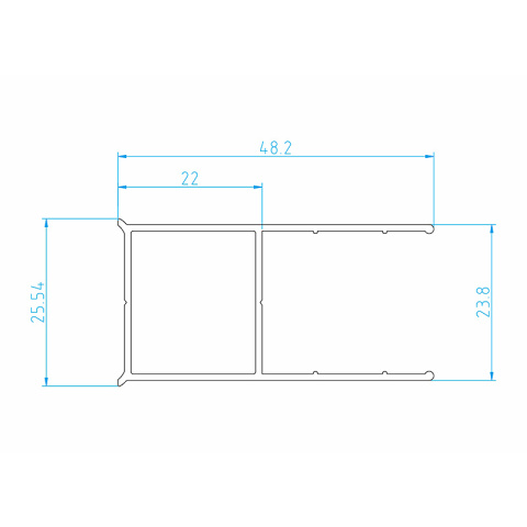 PROFIL POSZERZAJĄCY P08 DO KABIN PRYSZNICOWYCH KZ08,KZ12,KZ13,KZ14,KZ103,KZ104 BIAŁY