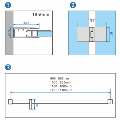 KABINA PRYSZNICOWA PROSTOKĄTNA ZES-KZ02B-100X80 CHROM 100x80 CM