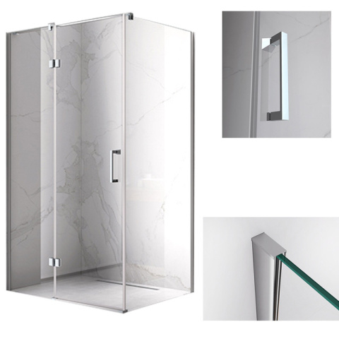 KABINA PRYSZNICOWA PROSTOKĄTNA ZES-KZ02B-100X80 CHROM 100x80 CM