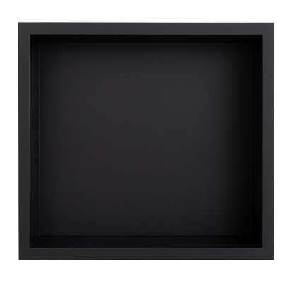 PÓŁKA ŁAZIENKOWA WNĘKOWA IGA Z KOŁNIERZEM CZARNA 30X30X10 CM