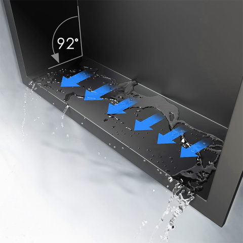 PÓŁKA ŁAZIENKOWA WNĘKOWA IGA Z KOŁNIERZEM CZARNA 45X30X10 CM