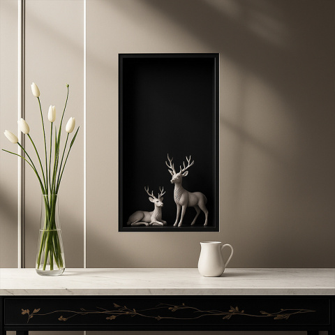 PÓŁKA ŁAZIENKOWA WNĘKOWA IGA Z KOŁNIERZEM CZARNA 60X30X10 CM