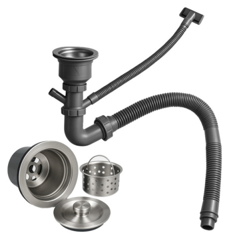 ZLEW KUCHENNY ZLEWOZMYWAK JEDNOKOMOROWY STALOWY INOX RODOS-CH-50X40 SYFON UCHWYTY