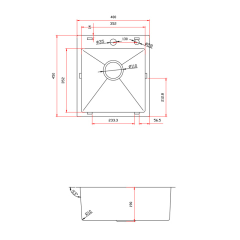 ZLEW KUCHENNY ZLEWOZMYWAK JEDNOKOMOROWY STALOWY ZŁOTY ALOR-GL-40X45 DOZOWNIK SYFON UCHWYTY