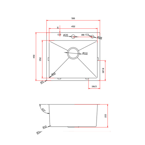 ZLEW KUCHENNY ZLEWOZMYWAK JEDNOKOMOROWY STALOWY ZŁOTY TONGA-GL-50X45 DOZOWNIK SYFON UCHWYTY