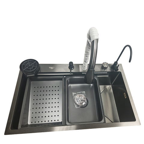 ZLEWOZMYWAK JEDNOKOMOROWY WIELOFUNKCYJNY COSTA 75X46 CZARNY ZLEW KUCHENNY