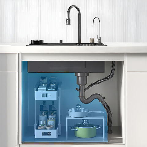 ZLEWOZMYWAK JEDNOKOMOROWY WIELOFUNKCYJNY COSTA 75X46 CZARNY ZLEW KUCHENNY