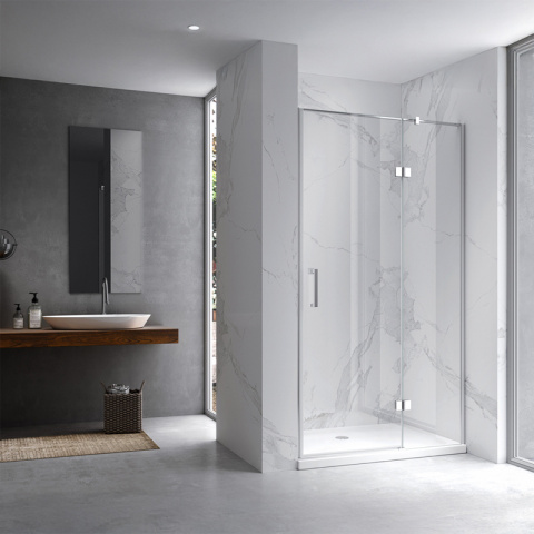 DRZWI PRYSZNICOWE UCHYLNE DO WNĘKI ZES-KZ17B-80 CHROM 80 CM 6 MM