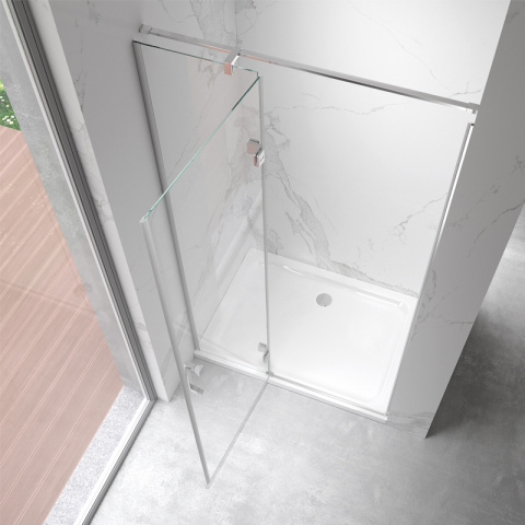 DRZWI PRYSZNICOWE UCHYLNE DO WNĘKI ZES-KZ17B-80 CHROM 80 CM 6 MM