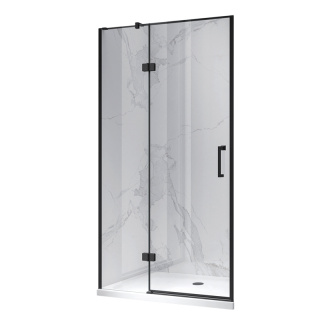 DRZWI PRYSZNICOWE UCHYLNE DO WNĘKI ZES-KZ17E-BL-110 CZARNE 110 CM 6 MM