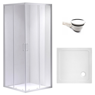 KABINA PRYSZNICOWA KWADRATOWA Z BRODZIKIEM KZ93A/ST02A BIAŁY/BIAŁY 80x80