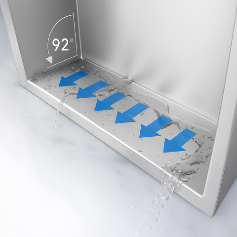 PÓŁKA ŁAZIENKOWA WNĘKOWA IGA Z KOŁNIERZEM CHROM 45X30X7 CM