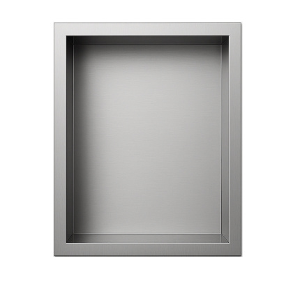 PÓŁKA ŁAZIENKOWA WNĘKOWA IGA Z KOŁNIERZEM CHROM 45X30X7 CM