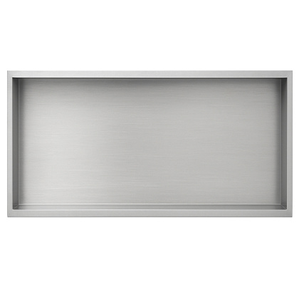 PÓŁKA ŁAZIENKOWA WNĘKOWA IGA Z KOŁNIERZEM CHROM 60X30X10 CM