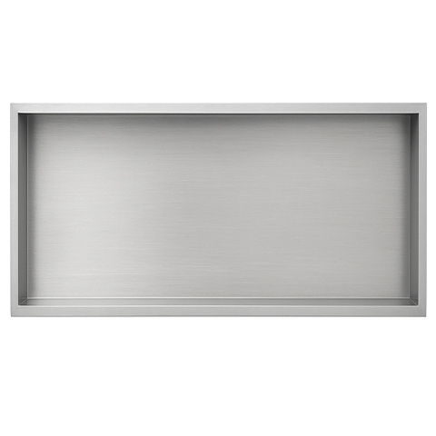 PÓŁKA ŁAZIENKOWA WNĘKOWA IGA Z KOŁNIERZEM CHROM 60X30X10 CM