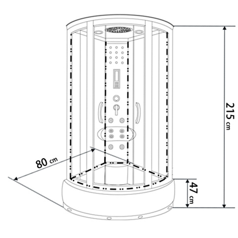 KABINA PRYSZNICOWA Z HYDROMASAŻEM WSH7080 80x80 CM