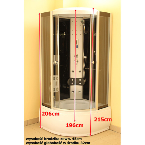 KABINA PRYSZNICOWA Z HYDROMASAŻEM WSH7102 100x100 CM