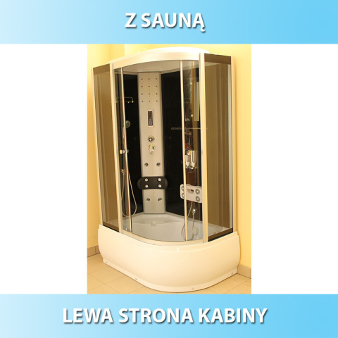 KABINA PRYSZNICOWA Z HYDROMASAŻEM I SAUNĄ WSH7106LS LEWA 120x80 CM