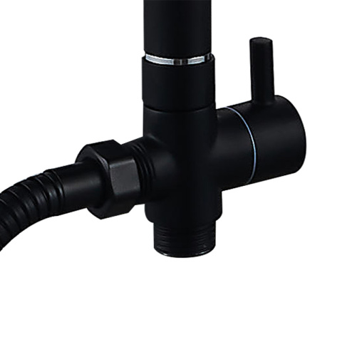 BATERIA PRYSZNICOWA ŁAZIENKOWA ŚCIENNA ZESTAW Z DESZCZOWNICĄ HAVANA CZARNA