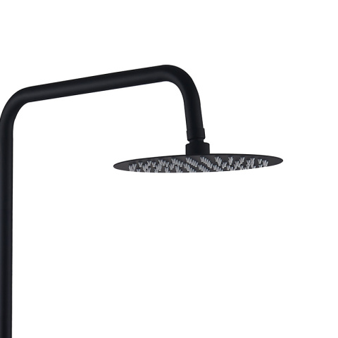 BATERIA PRYSZNICOWA ŁAZIENKOWA ŚCIENNA ZESTAW Z DESZCZOWNICĄ HAVANA CZARNA