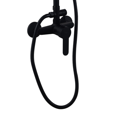 BATERIA PRYSZNICOWA ŁAZIENKOWA ŚCIENNA ZESTAW Z DESZCZOWNICĄ HAVANA CZARNA