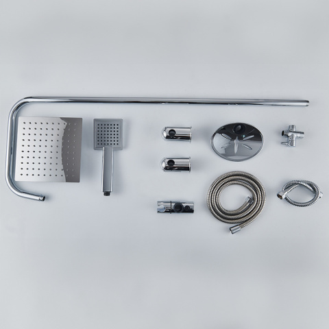 ZESTAW PRYSZNICOWY ŁAZIENKOWY Z DESZCZOWNICĄ ŚCIENNY MANS CHROM
