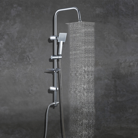 ZESTAW PRYSZNICOWY ŁAZIENKOWY Z DESZCZOWNICĄ ŚCIENNY MANS CHROM