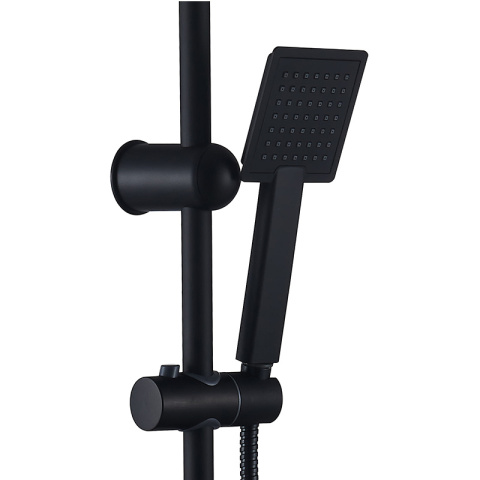 ZESTAW PRYSZNICOWY ŁAZIENKOWY Z DESZCZOWNICĄ ŚCIENNY MANS CZARNA