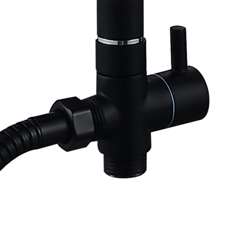 ZESTAW PRYSZNICOWY ŁAZIENKOWY Z DESZCZOWNICĄ ŚCIENNY MANS CZARNA