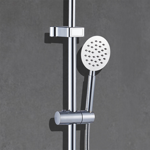 BATERIA PRYSZNICOWA ŁAZIENKOWA ŚCIENNA ZESTAW Z DESZCZOWNICĄ MILTON CHROM