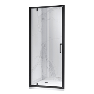 DRZWI PRYSZNICOWE UCHYLNE DO WNĘKI ZES-KZ18B-BL-80 CZARNE 80 CM 6 MM