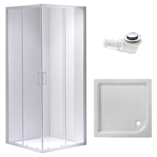 KABINA PRYSZNICOWA KWADRATOWA Z BRODZIKIEM KZ93B/SXL02B BIAŁY/BIAŁY 90x90