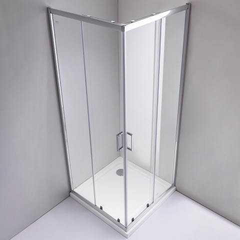 KABINA PRYSZNICOWA KWADRATOWA Z BRODZIKIEM KZ93C/ST06A CHROM/CZARNY 100x100