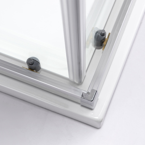 KABINA PRYSZNICOWA KWADRATOWA Z BRODZIKIEM KZ93C/ST06A CHROM/CZARNY 100x100