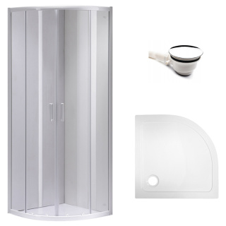 KABINA PRYSZNICOWA PÓŁOKRĄGŁA Z BRODZIKIEM KZ94C/ST01C BIAŁY/BIAŁY 100x100