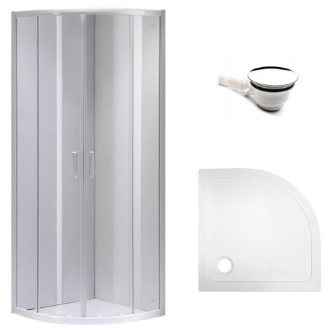 KABINA PRYSZNICOWA PÓŁOKRĄGŁA Z BRODZIKIEM KZ94C/ST01C BIAŁY/BIAŁY 100x100