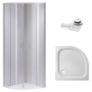 KABINA PRYSZNICOWA PÓŁOKRĄGŁA Z BRODZIKIEM KZ94C/SXL01C BIAŁY/BIAŁY 100x100