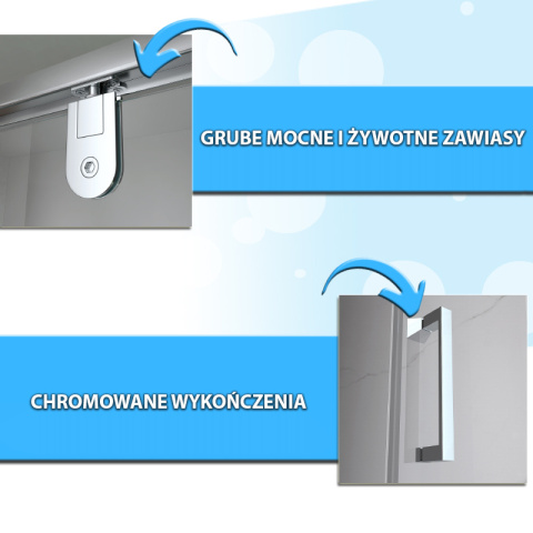 KABINA PRYSZNICOWA PROSTOKĄTNA ZES-KZ06D-120X80 CHROM 120x80 CM